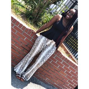 Snakeskin Print Legging Flares